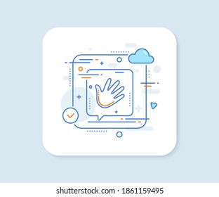 Hand-Wave-Linie-Symbol. Abstrakte Vektortaste. Palmschild. Handliniensymbol. Redeblase-Konzept. Vektorgrafik