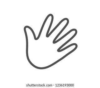 Hand wave line icon. Palm sign. Quality design flat app element. Editable stroke Hand icon. Vector