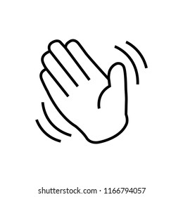 Hand Wave Outline Icon Vector