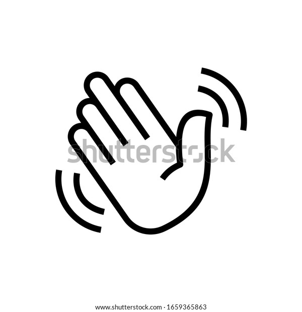 Hand Wave Outline Icon Vector Stock Vector (Royalty Free) 1659365863 ...