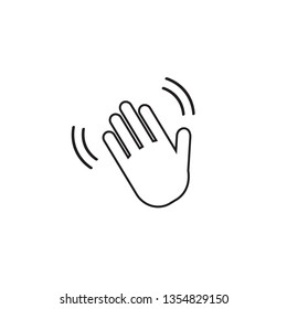 Hand Wave  Waving Hi Or Hello Gesture Line Art Vector Icon For Apps And Websites