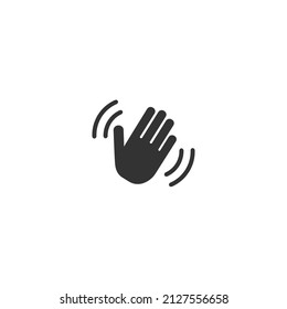 Hand wave  waving hi or hello gesture line art vector icon for apps and websites