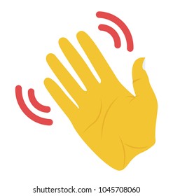 Hand waving description of goodbye gesture 