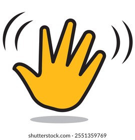 hand waving. Hand gesture. Icon. Vector isolated symbol on white background.