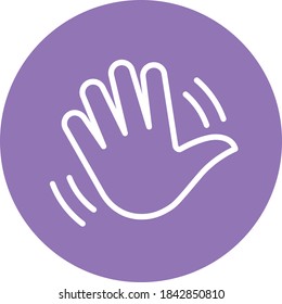 Hand Waving Gesture Outline Icon