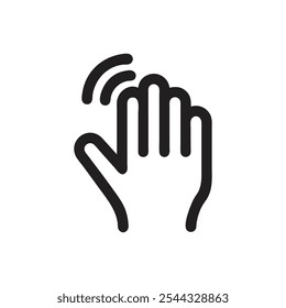 Hand Waving Gesture Vector Icon on white background