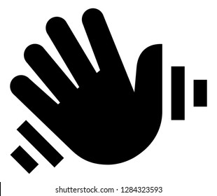 Hand Waving Hello Goodbye Vector Icon