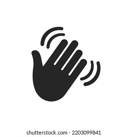 Hand Waving Hello Icon On A White Background. Vector Illustration