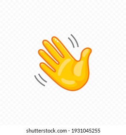 Hand Waving. Hello Welcome Or Goodbye Gesture Icon. Vector Illustration.