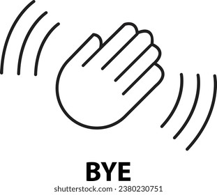 Hand waving icon Bye vector art