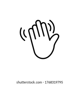 Hand Waving Icon In Flat Style. Goodbye Or Hello Gesture Sign Concept. Hand Wave, Waving Sign. Vector Illustration EPS 10.