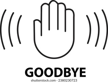 Hand waving icon with Goodbye vector