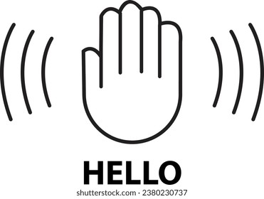 Hand waving icon Hello by hand