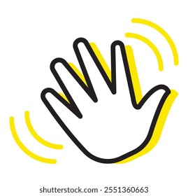 Hand waving icon. Human palm wave icons set. Gesture symbol