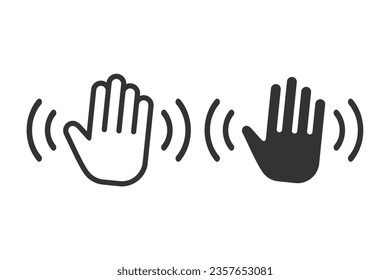 Hand waving icon. Illustration vector