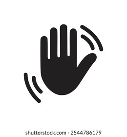 Hand Waving Icon on white background