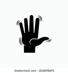 Hand Waving Icon. Palm Gesture Symbol for Info Graphics, Design Elements, Websites, Presentation and Application - Vector.