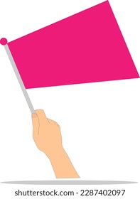 Mano ondeando la bandera roja.