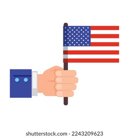 hand waving usa flag icon