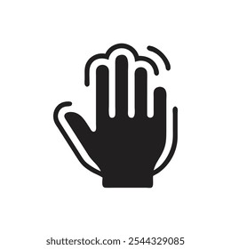 Hand Waving Vector Icon on white background