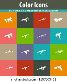 Hand weapons icon set for web sites and user interface