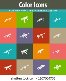 Hand weapons icon set for web sites and user interface