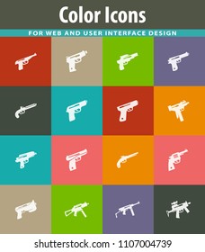Hand weapons icon set for web sites and user interface