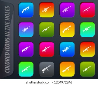Hand weapons icon set for web sites and user interface