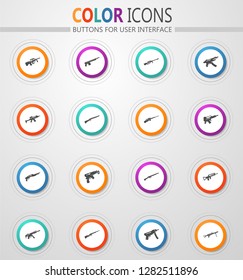 Hand weapons icon set for web sites and user interface