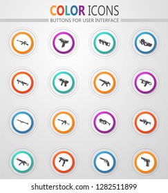 Hand weapons icon set for web sites and user interface