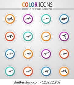 Hand weapons icon set for web sites and user interface