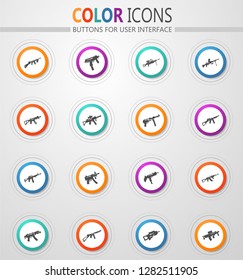 Hand weapons icon set for web sites and user interface