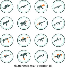 Hand weapons icon set for web sites and user interface