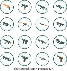 Hand weapons icon set for web sites and user interface