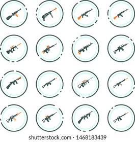 Hand weapons icon set for web sites and user interface