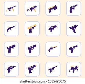 Hand weapons icon set for web sites and user interface