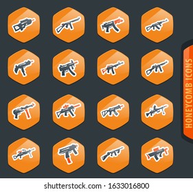 Hand weapons icon set for web sites and user interface