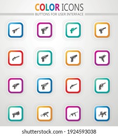 Hand weapons icon set for web sites and user interface