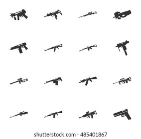 Hand weapons icon set for web sites and user interface
