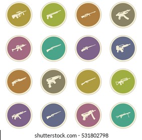 Hand weapons icon set for web sites and user interface