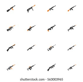 Hand weapons icon set for web sites and user interface