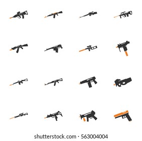 Hand weapons icon set for web sites and user interface