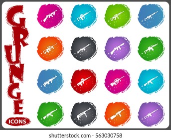 Hand weapons icon set for web sites and user interface