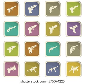Hand weapons icon set for web sites and user interface