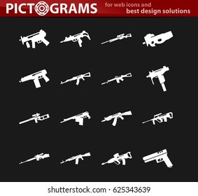 Hand weapons icon set for web sites and user interface