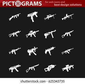 Hand weapons icon set for web sites and user interface