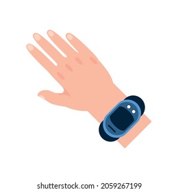 mano con tecnología de pulsera de uso