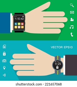 Hand wearables vector