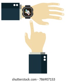 Hand wearing smart watch