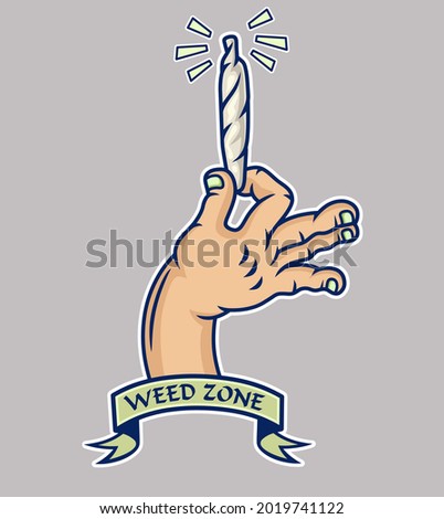 The Hand Weed Zone Illustration vector art